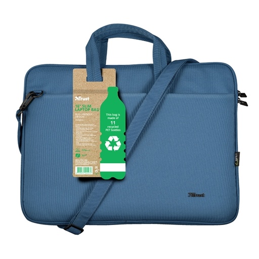 [D93706] Borsa ecocompatibile per notebook da 16" Bologna - blu Trust