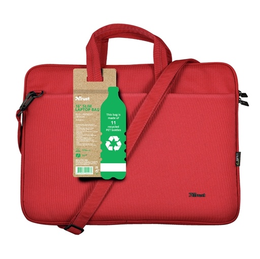[D93707] Borsa ecocompatibile per notebook da 16" Bologna - rossa Trust