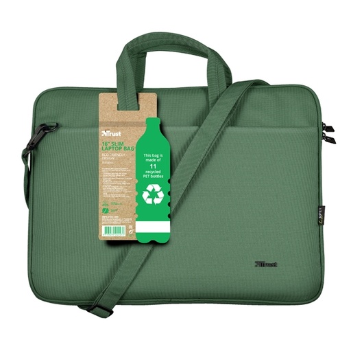 [D93708] Borsa ecocompatibile per notebook da 16" Bologna - verde salvia Trust
