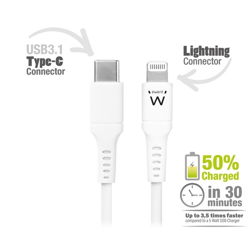 [D93726] Cavo USB-C/Lightning per smartphone e tablet 1mt Eminent