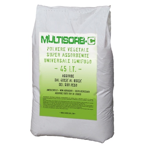 [D93781] 6,5kg Polvere assorbente vegetale universale ignifuga
