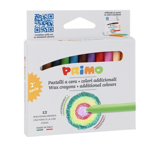 [D93846] Astuccio 24 pastelli a cera diam.9mm x 85mm Primo