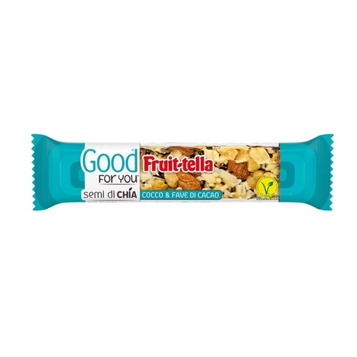 [D93920] Barretta di frutta secca cocco e fave di cacao 36gr Good For You Fruitella