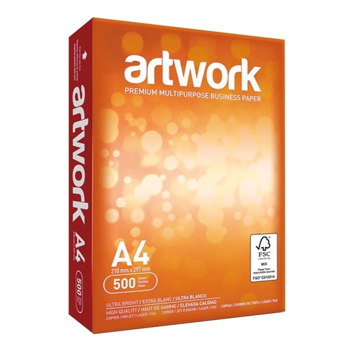 [D93933D] Carta da fotocopie A4 75gr 500fg Bianca Art Work (drop max 25 risme)