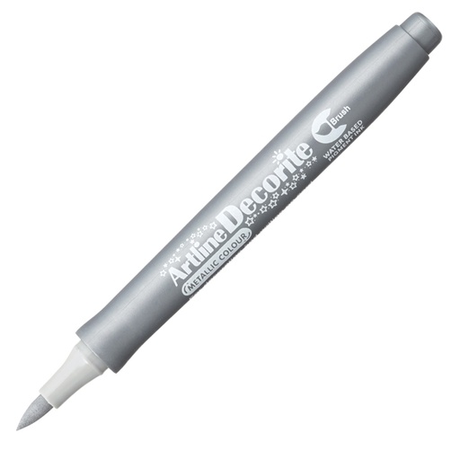 [D94014] Marcatore Decorite punta pennello argento Artline