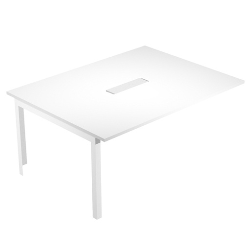 [D94065] Allungo tavolo riunione Woody Sup.160x120cm piano bianco / gambe metal