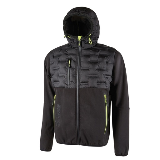 [D94223] Giacca ibrida idrorepellente Spock taglia XXL nero giallo U-Power
