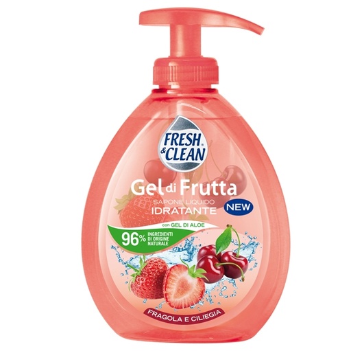 [D94260] Sapone liquido FreshClean gel fragola e ciliegia 300ml