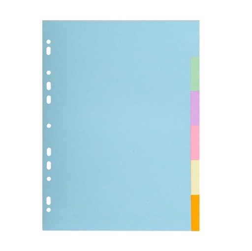[D94268] SEPARATORE Pastel A4 6 tasti in CARTONCINO 170gr 1606E Forever Exacompta