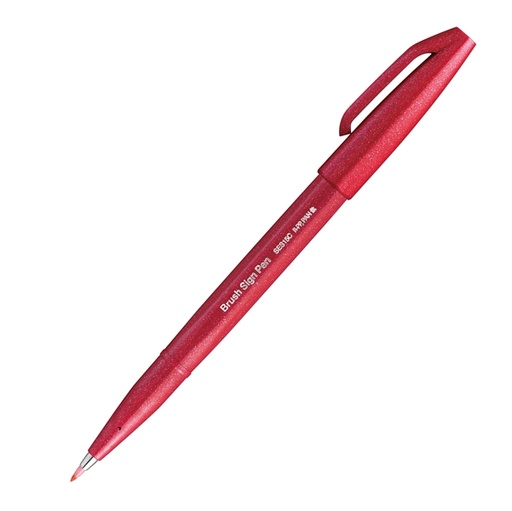 [D94275] Sign Pen Brush rosso Pentel
