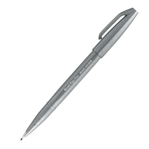 [D94281] Sign Pen Brush grigio Pentel
