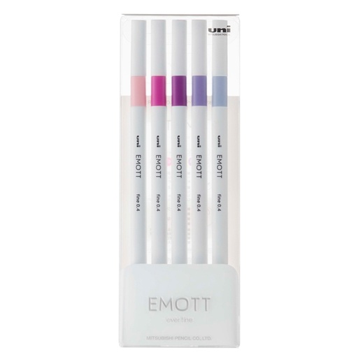 [D94321] Astuccio 5 fineliner EMOTT tratto 0.4mm colori ass. Floral Uni Mitsubishi