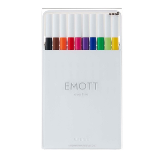 [D94323] Astuccio 10 fineliner EMOTT tratto 0.4mm colori ass. Standard Uni Mitsubishi
