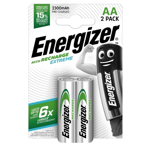 [D94394] Blister 2 pile ricaricabili AA - Energizer Extreme