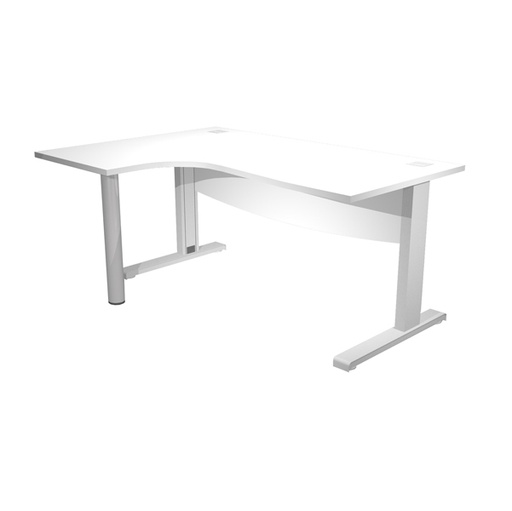 [D94432] Scrivania Compact SX fianco met. + supp.met. mod. panel L180cm Bianco Agora' D.