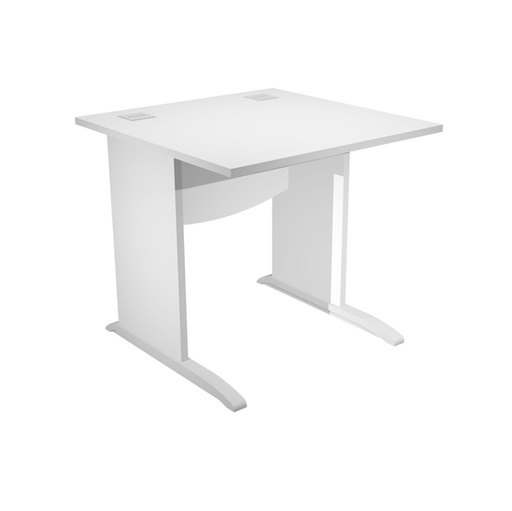 [D94443] Scrivania operativa fianchi a L melaminico 80x80cm h73cm bianco Agora' Basic