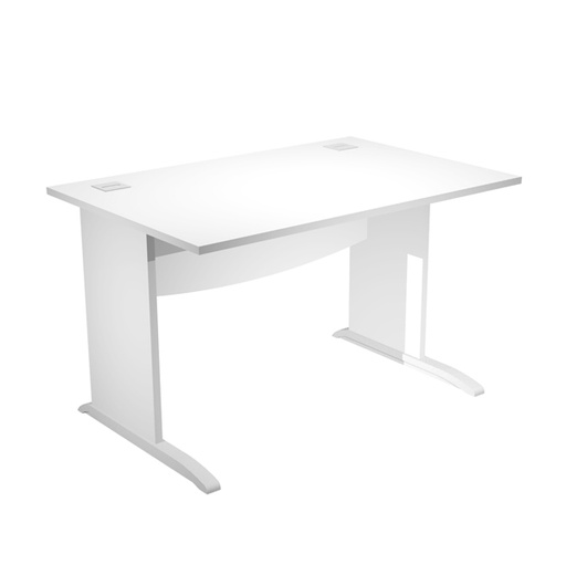 [D94445] Scrivania operativa fianchi a L melaminico 120x80cm h73cm bianco Agora' Basic