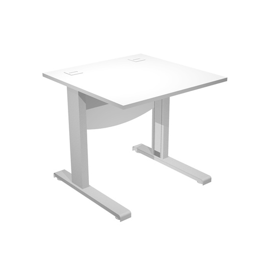 [D94453] Scrivania operativa fianchi a L metallo 80x80cm L73cm bianco Agora' Basic
