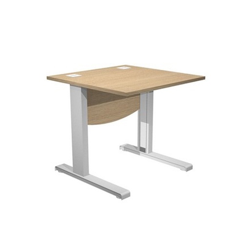 [D94454] Scrivania operativa fianchi a L metallo 80x80cm L73cm Rovere Agora' Basic