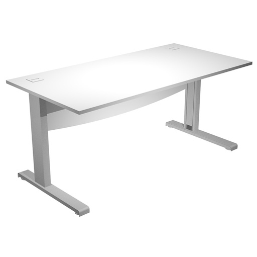 [D94457] Scrivania operativa fianchi a L metallo 140x80cm L73cm bianco Agora' Basic