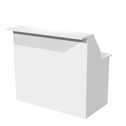 [D94480] MODULO RECEPTION SOPRALZO+DESKTOP 120x76x117cm BIANCO/BIANCO - PRESTIGE