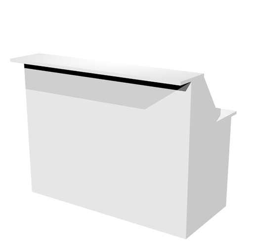 [D94481] MODULO RECEPTION SOPRALZO+DESKTOP 140x76x117cm BIANCO/BIANCO - PRESTIGE