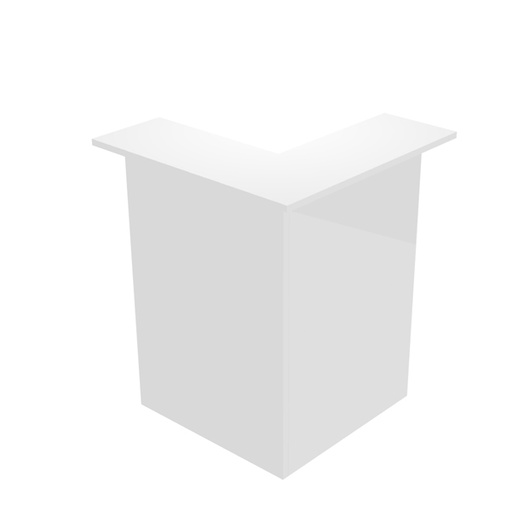 [D94482] MODULO RECEPTION 90  76x76x117cm BIANCO/BIANCO - PRESTIGE