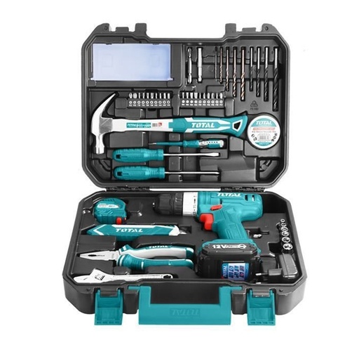 [D94492] Valigetta con trapano avvitatore e 127 accessori Total