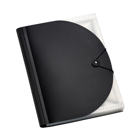 [D94510] Portadocumenti a soffietto in PP nero A4 13 tasche Plastidea