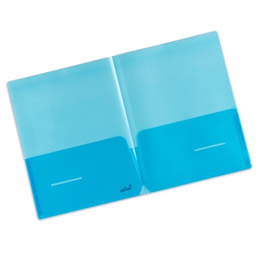 [D94514] Conf 5 cartellina doppia tasca PP blu Plastidea