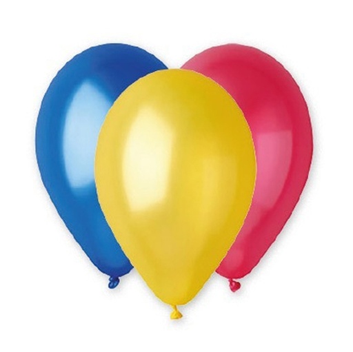 [D94616] Busta 16 palloncini diam.26cm metal assortiti Big Party