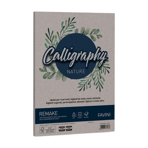 [D94644] Carta Calligraphy Nature REMAKE A4 50fg 120gr scoglio FAVINI