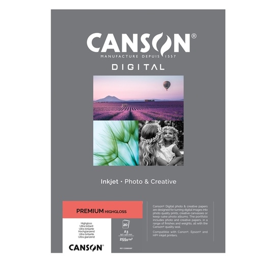 [D94663] Carta InkJet PREMIUM A3 20fg 255gr HightGloss RC Canson