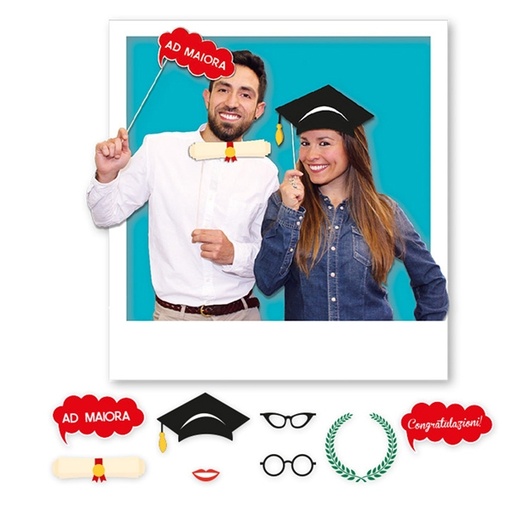 [D94666] Photo Booth Laurea 8 fantasie Big Party