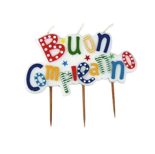 [D94671] Candelina picks "Buon Compleanno" multicolor Big Party