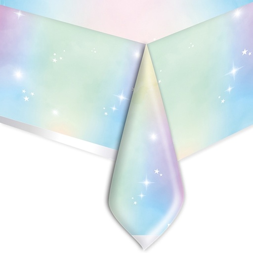 [D94683] Tovaglia in plastica 140x270cm Soft Rainbow Big Party