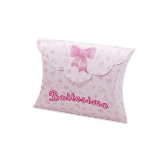 [D94694] 25 scatoline portaconfetti 10x8x3cm Battesimo Baby rosa Big Party
