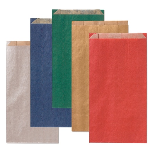 [D94703] 100 sacchetti a soffietto 14x28x5cm colori scuri assortiti Rex Sadoch