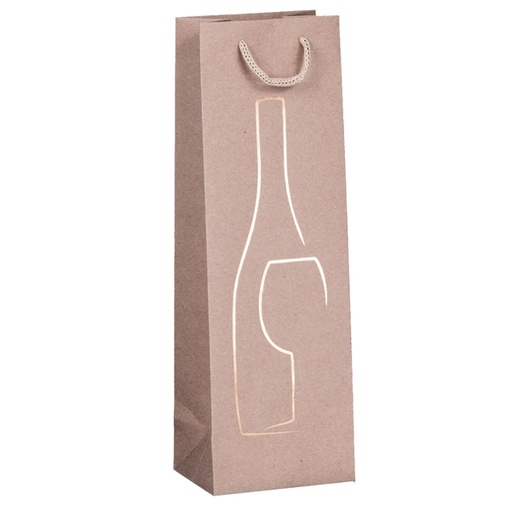 [D94713] Shopper portabottglie c/manici in corda 12x37x9cm avorio Rex Sadoch