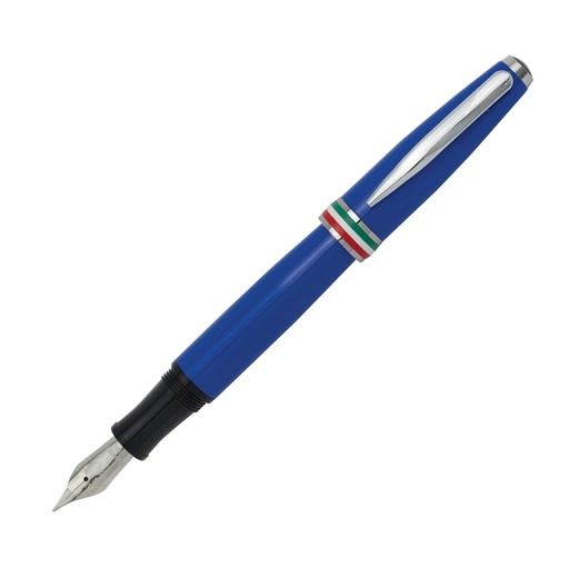 [D94811] Penna stilografica Aldo Domani punta M fusto azzurro Italia Monteverde