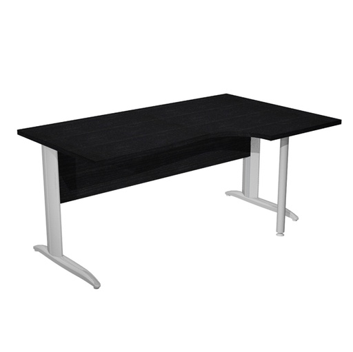 [D94823] Scrivania Compact Dx 160x60/80/100cm nero venato frassino f. vern. cromo Easy