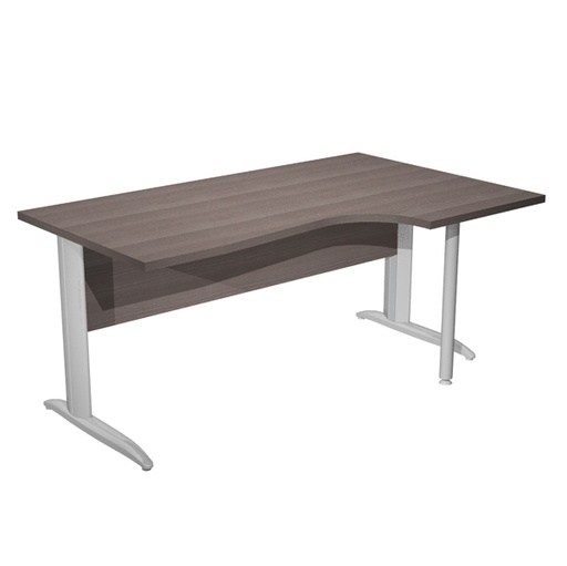[D94826] Scrivania Compact Destro 160x60/80/100cm p. frassino tosc. f. vern. cromo Easy