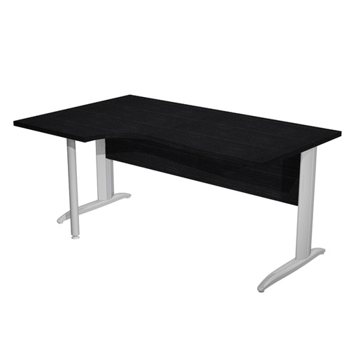 [D94830] Scrivania Compact SX 160x60/80/100cm nero venato frass. f. vern. eff.cromo Easy