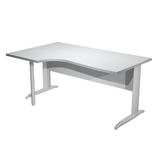 [D94831] Scrivania Compact Sx 160x60/80/100cm grigio f. vern. eff. cromo Easy