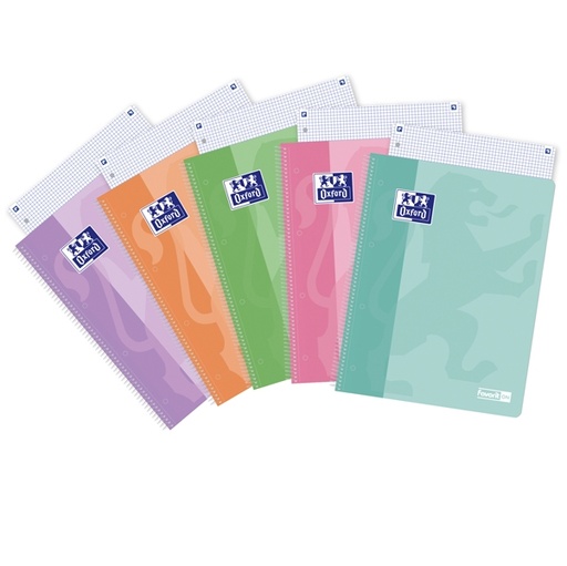 [D94878] Maxiquad. Spiralato A4+ 1 rigo 120fg 90g colori ass. PstelOn OXFORD