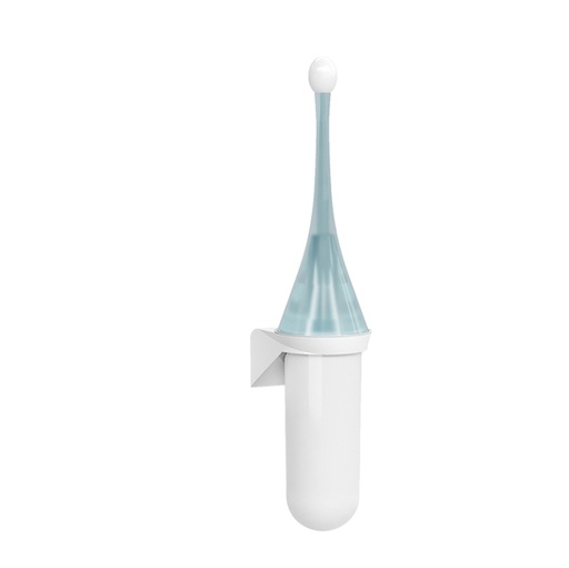 [D94889] Portascopino da parete bianco azzurro Replast