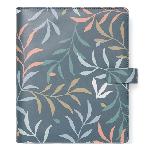 [D94926] Organiser f.to A5 233x217x46mm c/cinturino fantasia Botanical blu Filofax