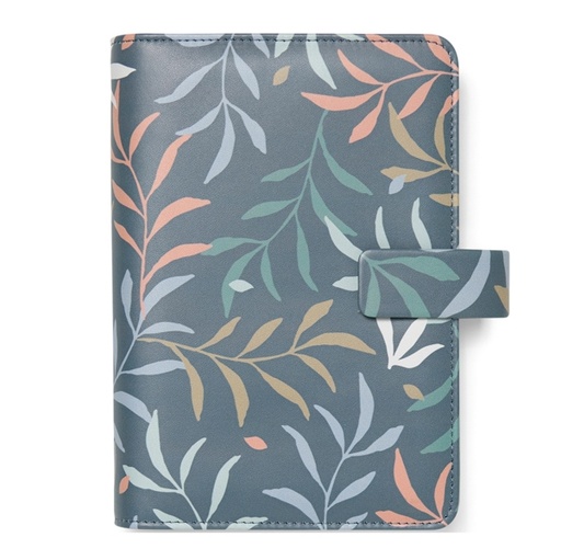[D94927] Organiser f.to Personal 187x153x40mm c/cinturino fantasia Botanical blu Filofax