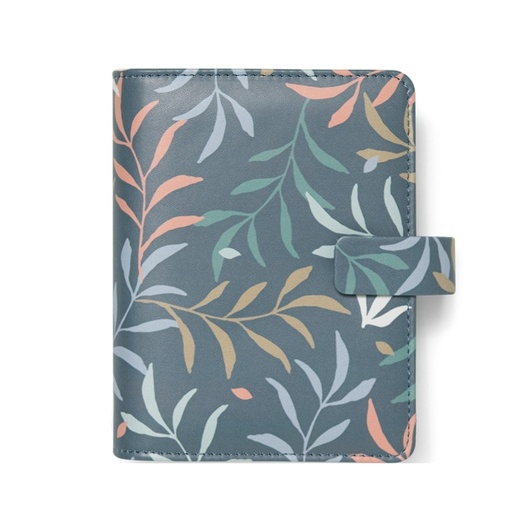 [D94928] Organiser f.to Pocket 146x128x36mm c/cinturino fantasia Botanical blu Filofax