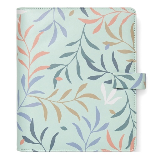 [D94929] Organiser f.to A5 233x217x46mm c/cinturino fantasia Botanical menta Filofax